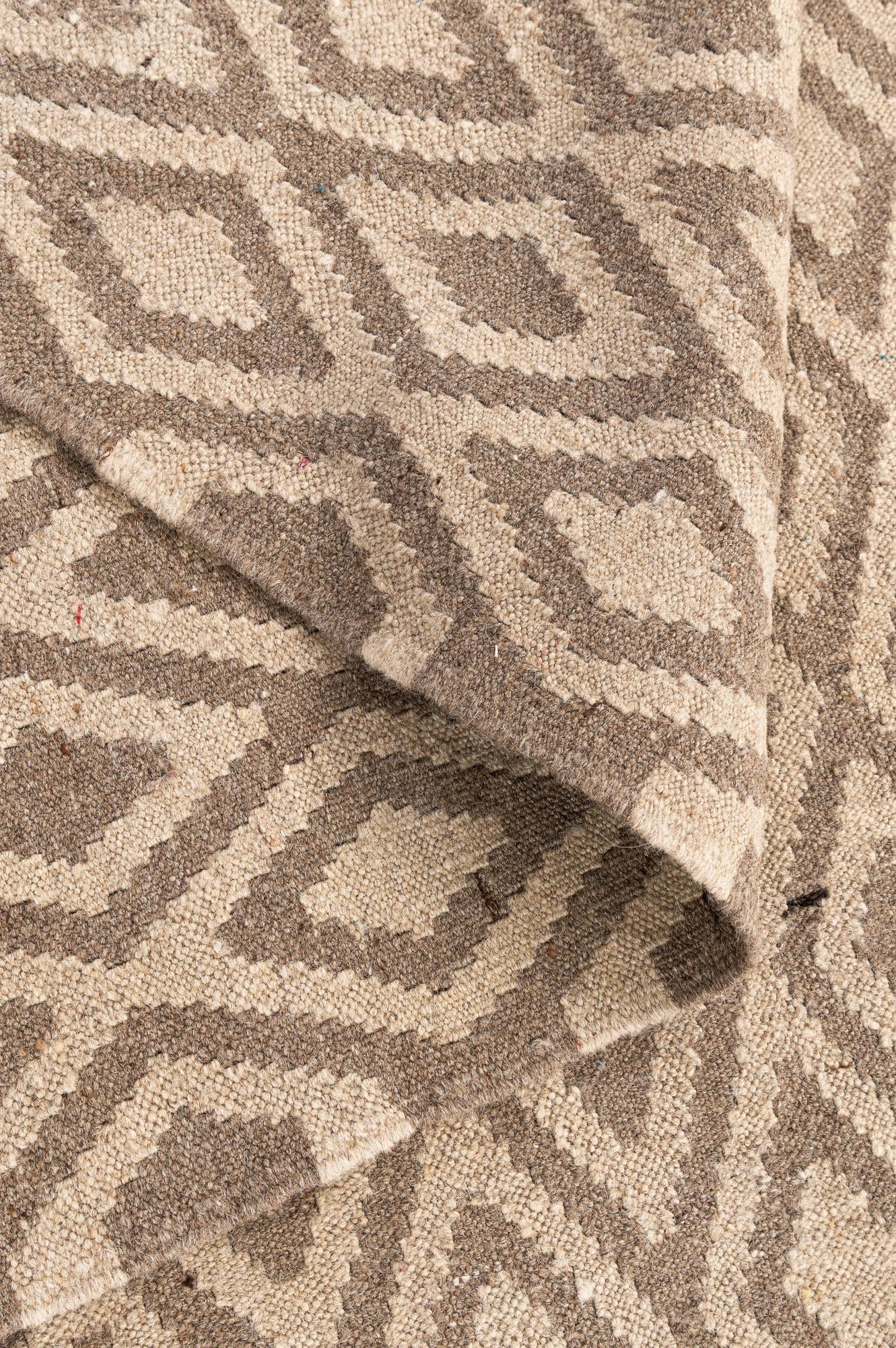 6' 6 x 7' 1 Hand Woven Kilim Maymana Wool Square Rug