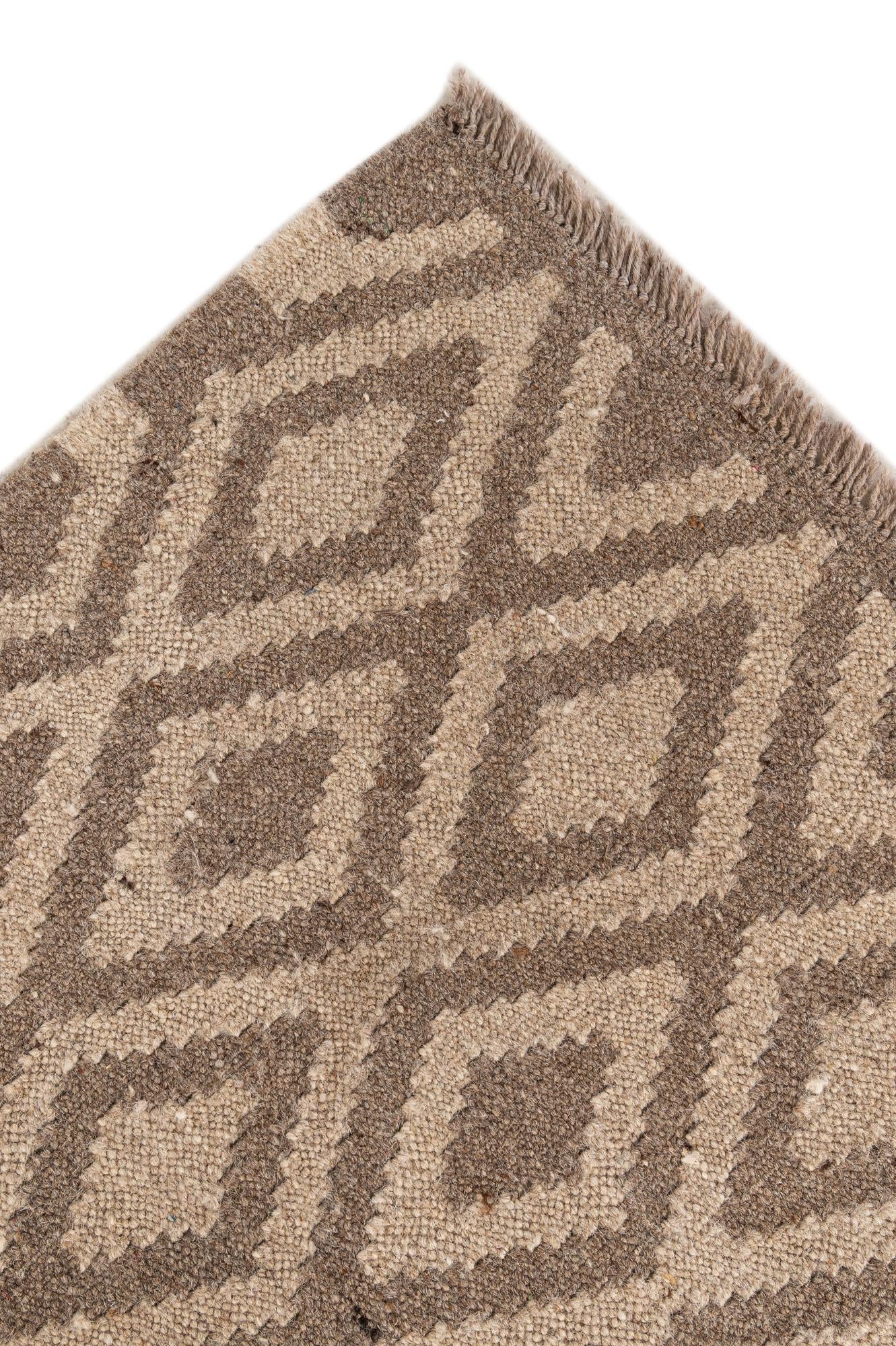 6' 6 x 7' 1 Hand Woven Kilim Maymana Wool Square Rug