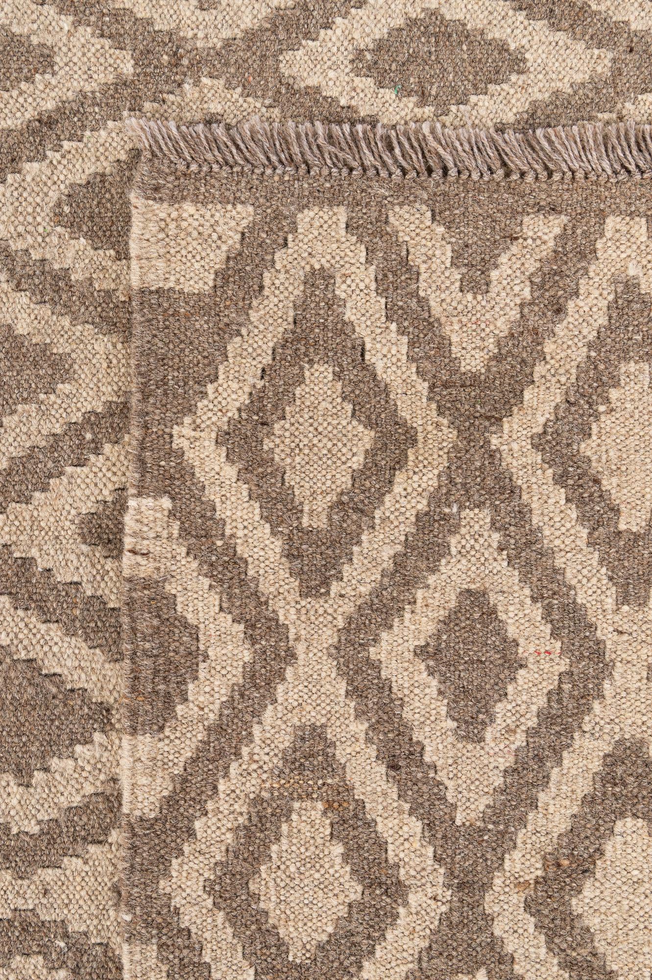 6' 6 x 7' 1 Hand Woven Kilim Maymana Wool Square Rug