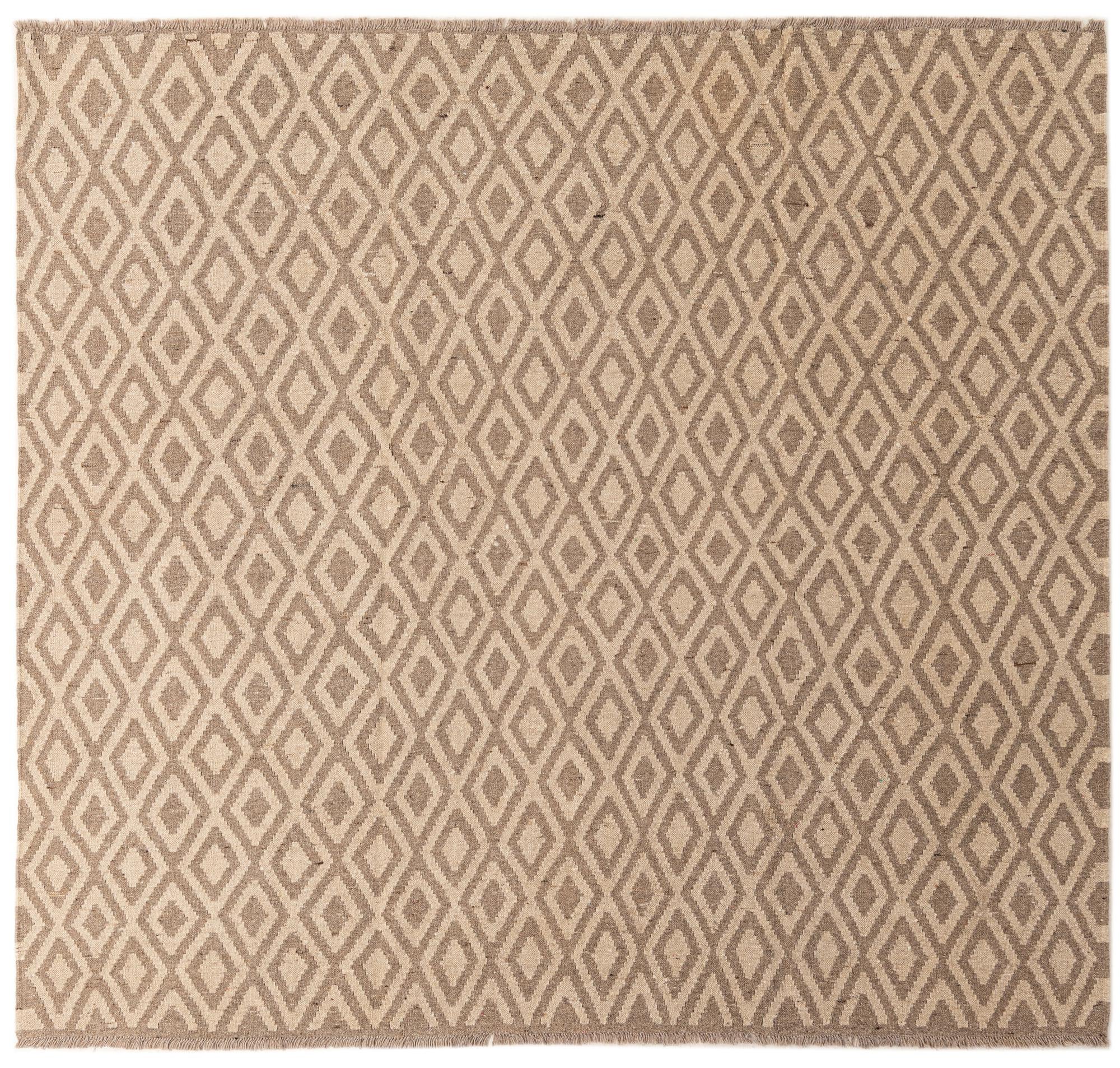 6' 6 x 7' 1 Hand Woven Kilim Maymana Wool Square Rug