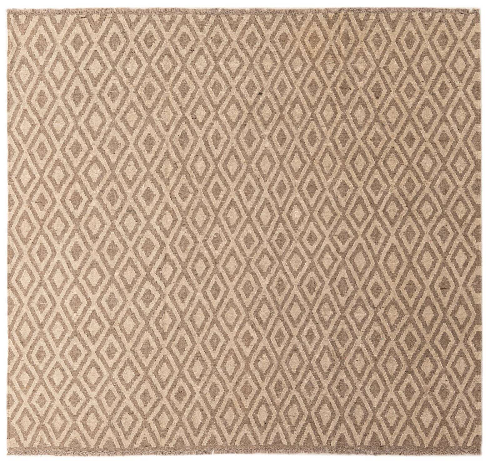 6' 6 x 7' 1 Hand Woven Kilim Maymana Wool Square Rug
