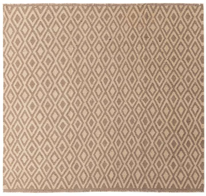 6' 6 x 7' 1 Hand Woven Kilim Maymana Wool Square Rug