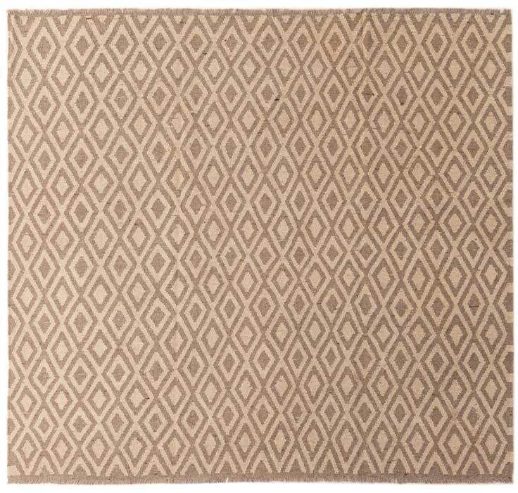 Detail image of 6' 6 x 7' 1 Hand Woven Kilim Maymana Wool Square Rug