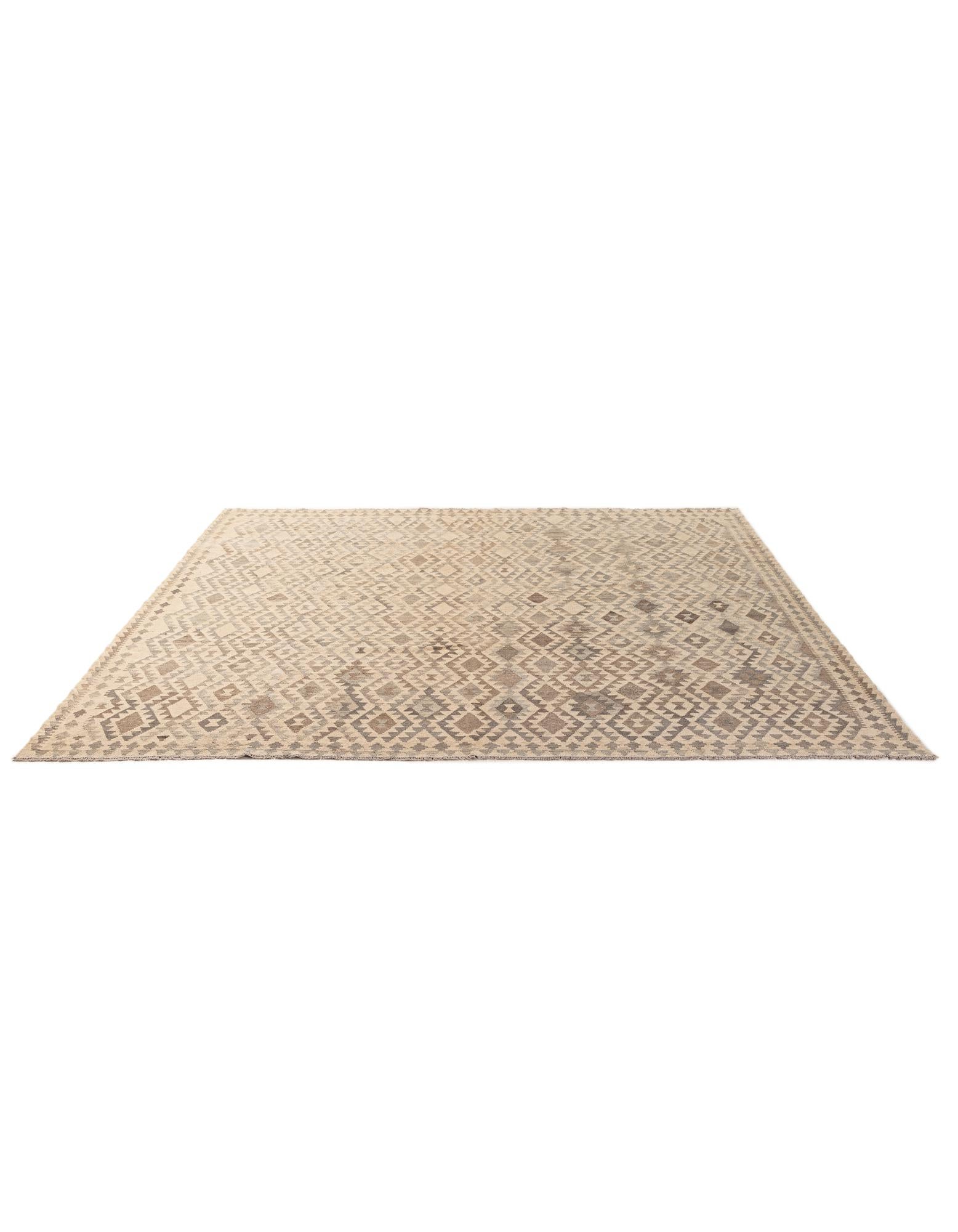 9' 9 x 10' 5 Hand Woven Kilim Maymana Wool Square Rug