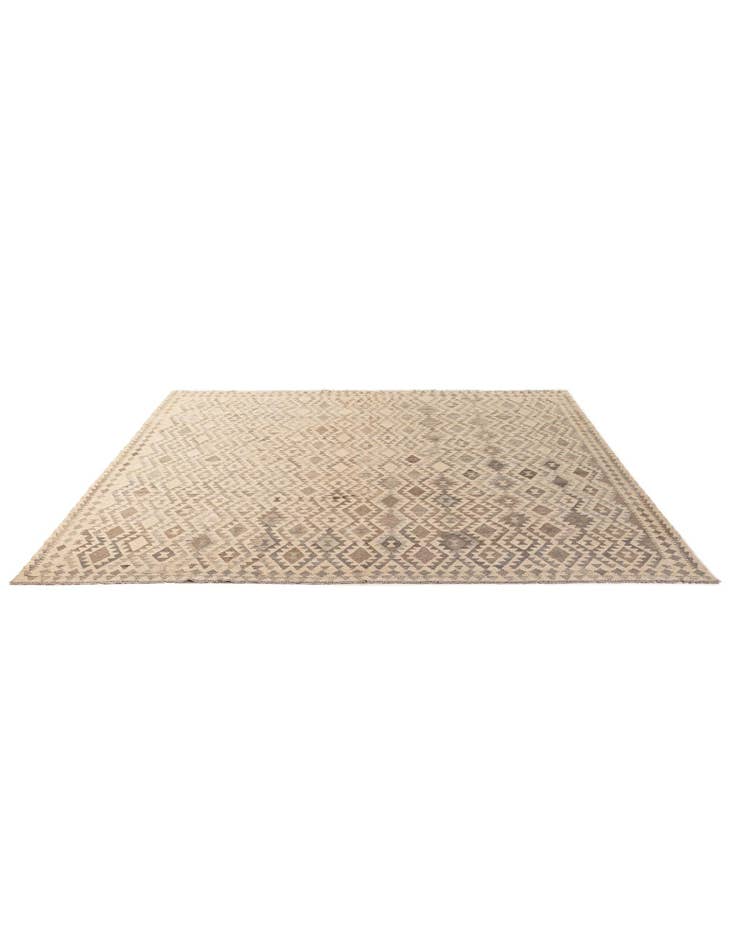 Detail image of 9' 9 x 10' 5 Hand Woven Kilim Maymana Wool Square Rug