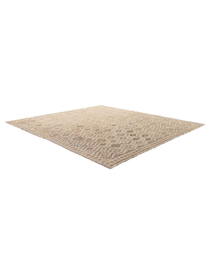 9' 9 x 10' 5 Hand Woven Kilim Maymana Wool Square Rug