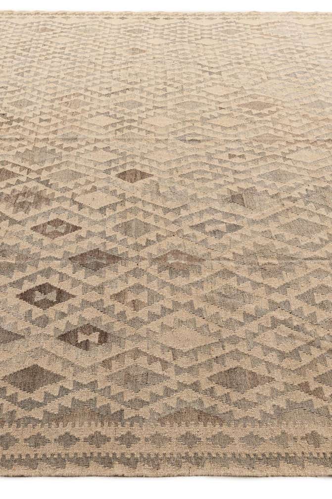 9' 9 x 10' 5 Hand Woven Kilim Maymana Wool Square Rug