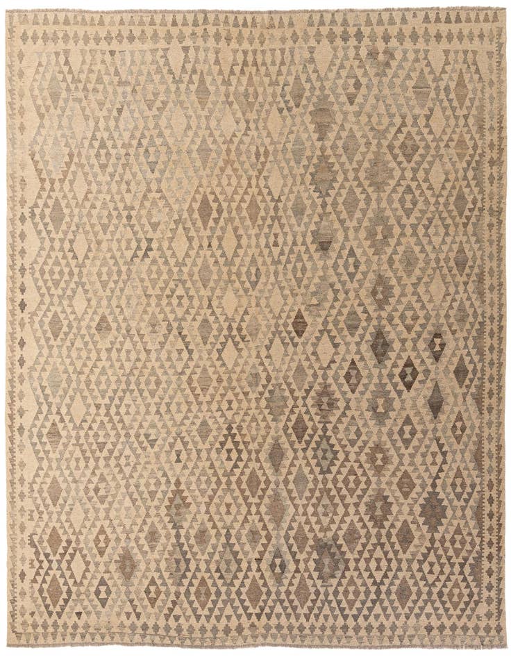Detail image of 9' 9 x 10' 5 Hand Woven Kilim Maymana Wool Square Rug