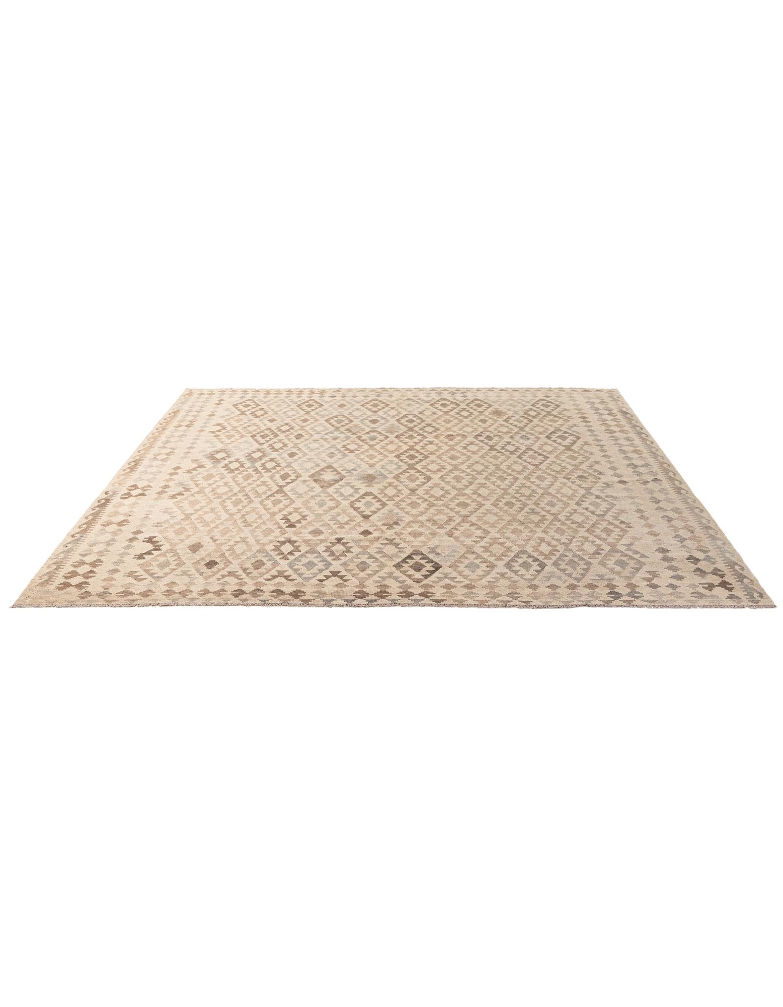 9' 9 x 10' 5 Hand Woven Kilim Maymana Wool Square Rug