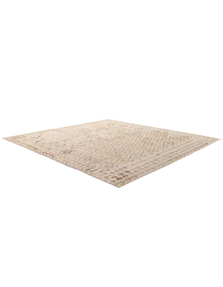 Detail image of 9' 9 x 10' 5 Hand Woven Kilim Maymana Wool Square Rug