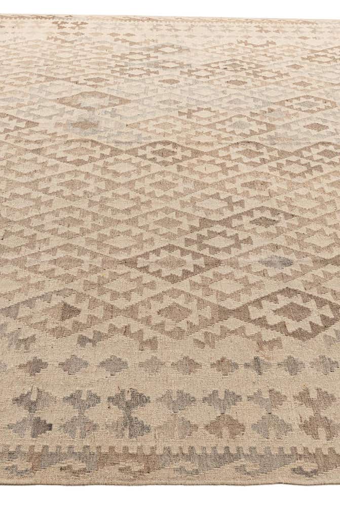 9' 9 x 10' 5 Hand Woven Kilim Maymana Wool Square Rug