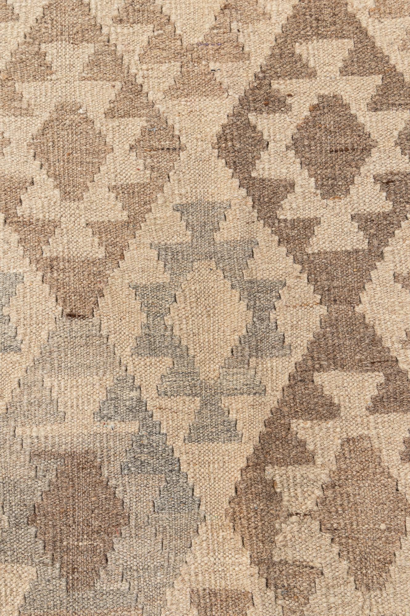 9' 9 x 10' 5 Hand Woven Kilim Maymana Wool Square Rug
