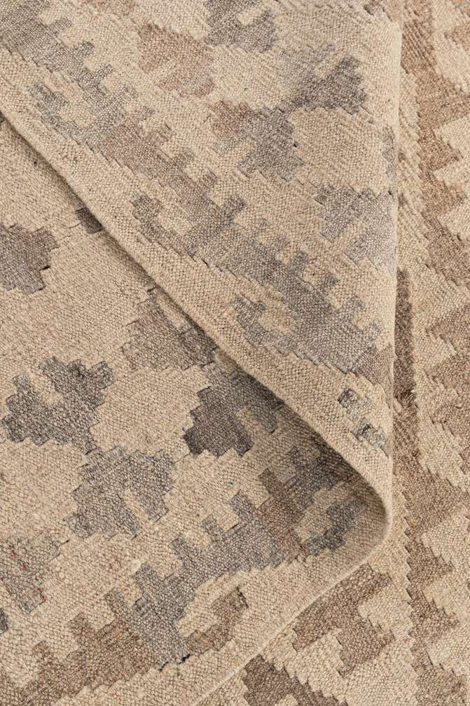 9' 9 x 10' 5 Hand Woven Kilim Maymana Wool Square Rug