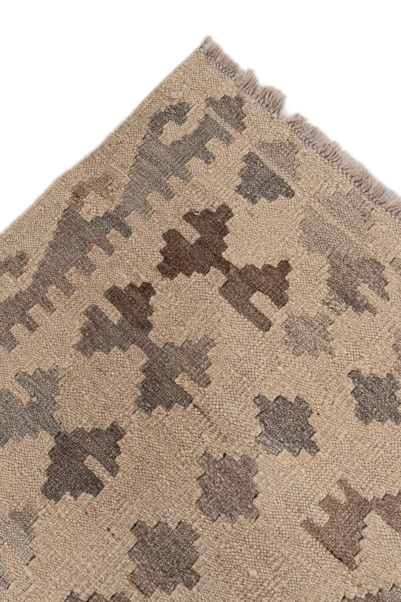 9' 9 x 10' 5 Hand Woven Kilim Maymana Wool Square Rug