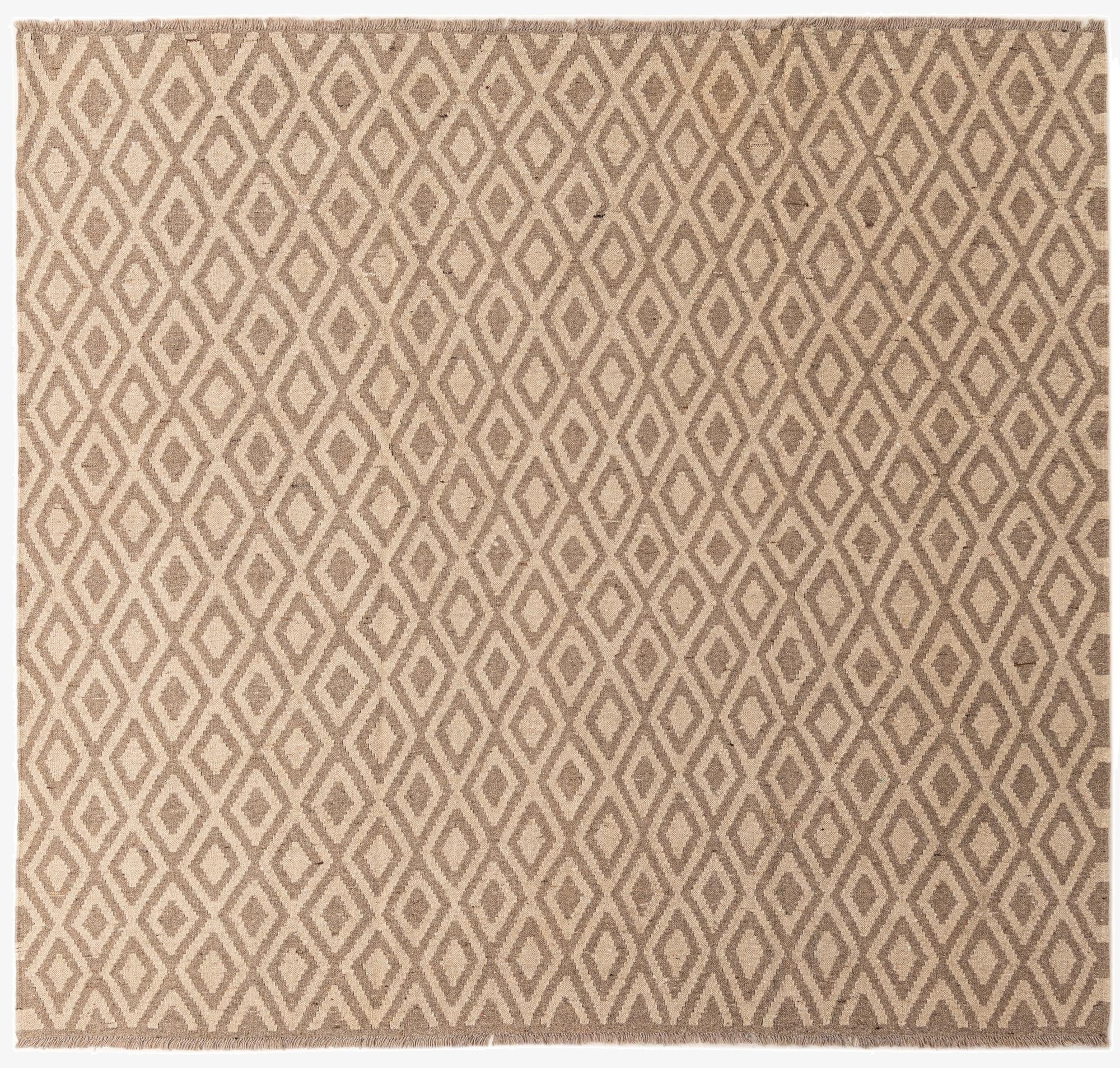 6' 6 x 7' 1  Hand Woven Kilim Maymana Wool Square Rug