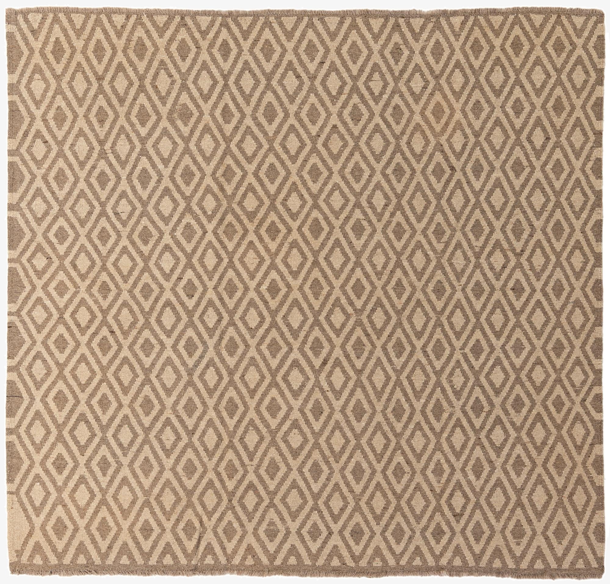 6' 8 x 7'  Hand Woven Kilim Maymana Wool Square Rug