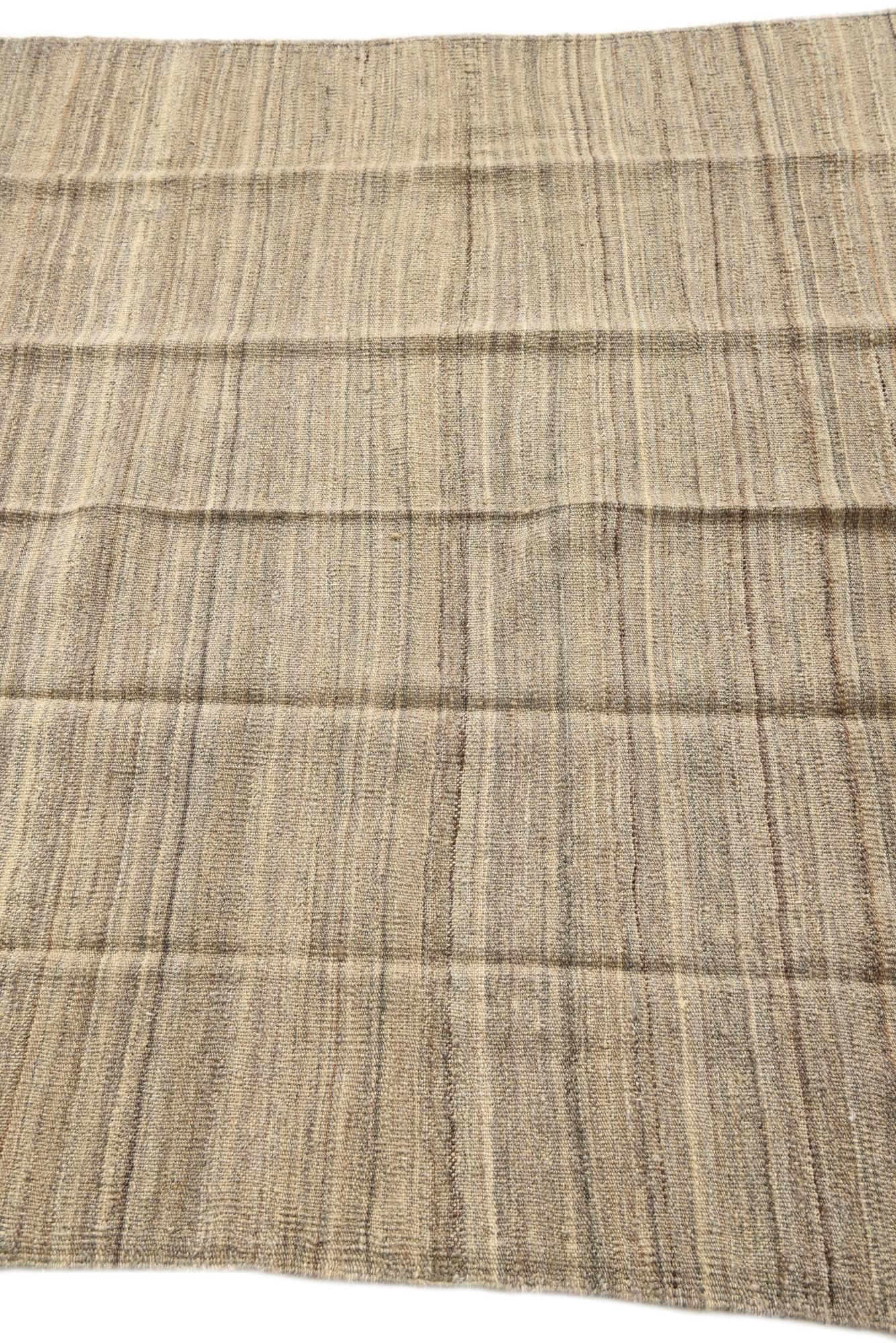 3' 10 x 3' 11 Hand Woven Kilim Modern Wool Square Rug