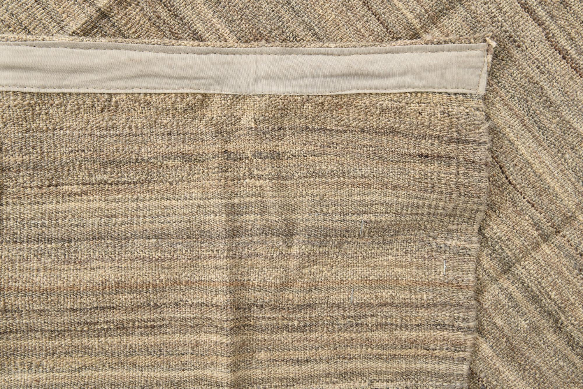 3' 10 x 3' 11 Hand Woven Kilim Modern Wool Square Rug