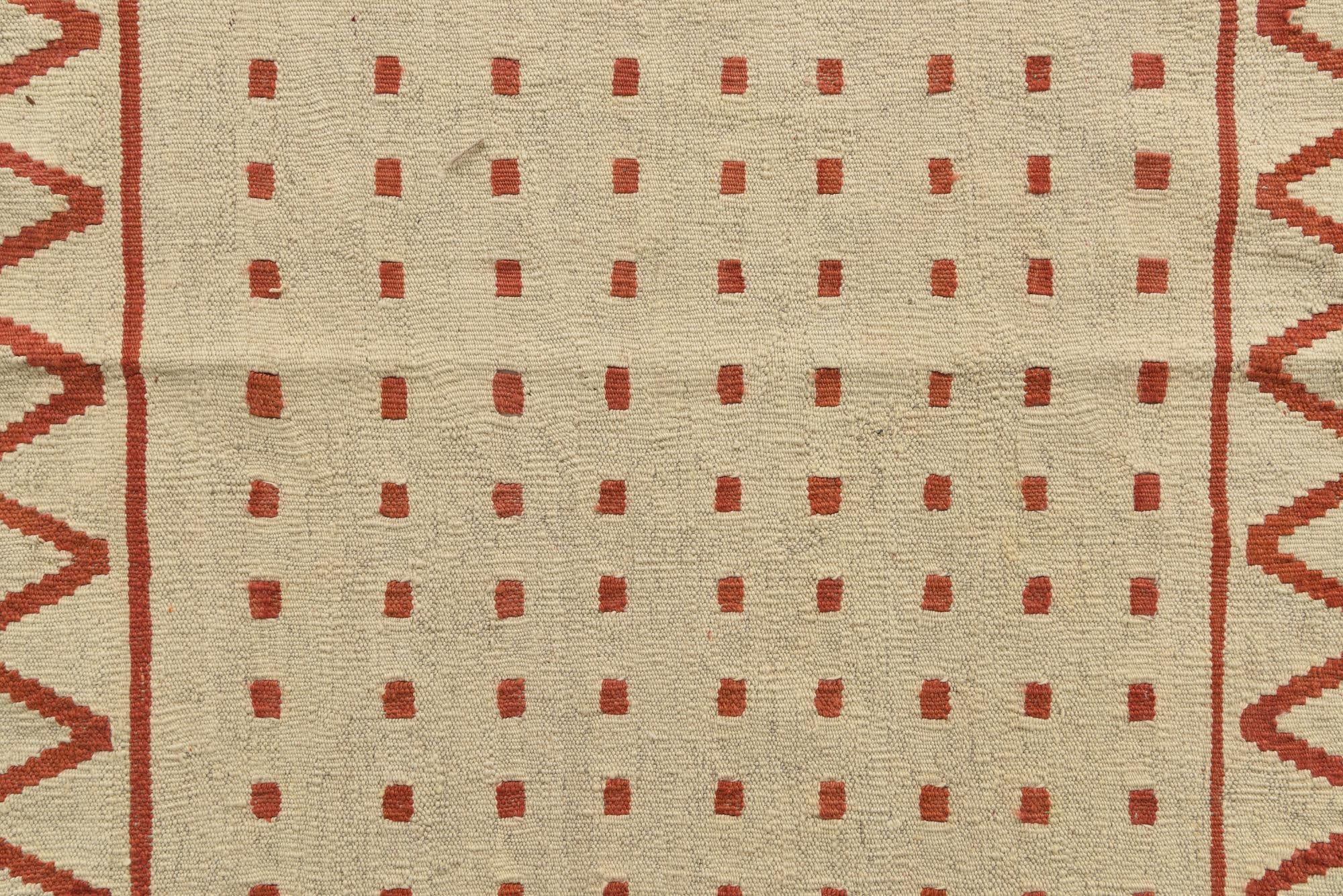 8' 7 x 9' 7 Hand Woven Kilim Modern Wool Square Rug