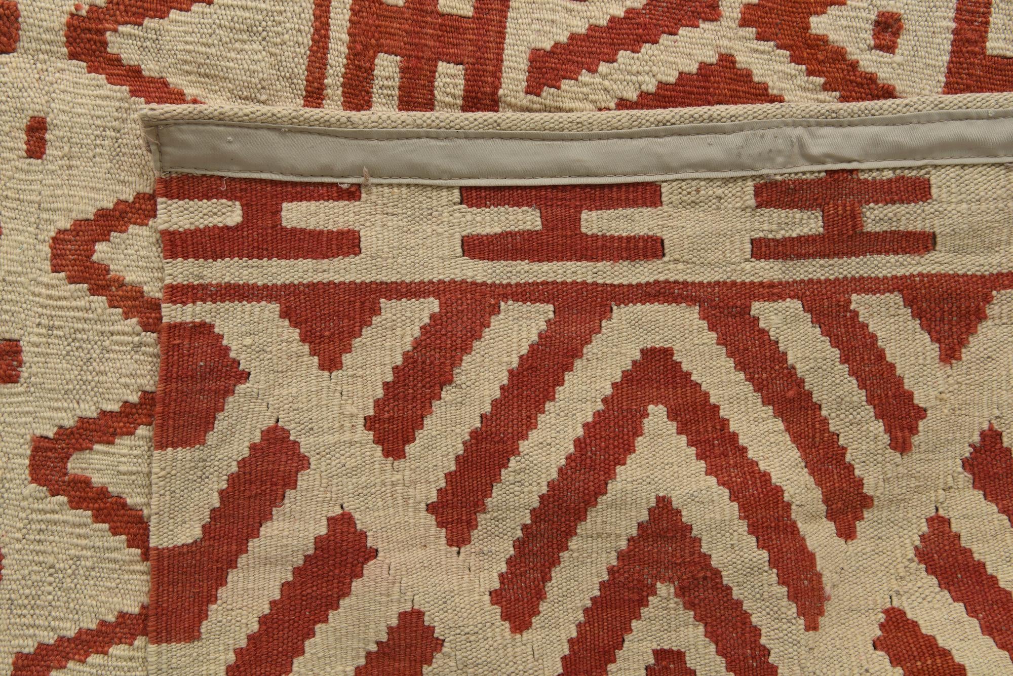 8' 7 x 9' 7 Hand Woven Kilim Modern Wool Square Rug