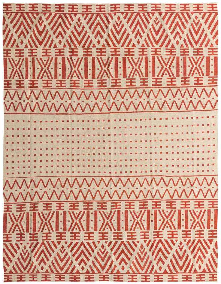 Detail image of 8' 7 x 9' 7 Hand Woven Kilim Modern Wool Square Rug