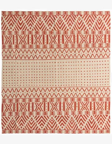 8' 7 x 9' 7 Hand Woven Kilim Modern Wool Square Rug