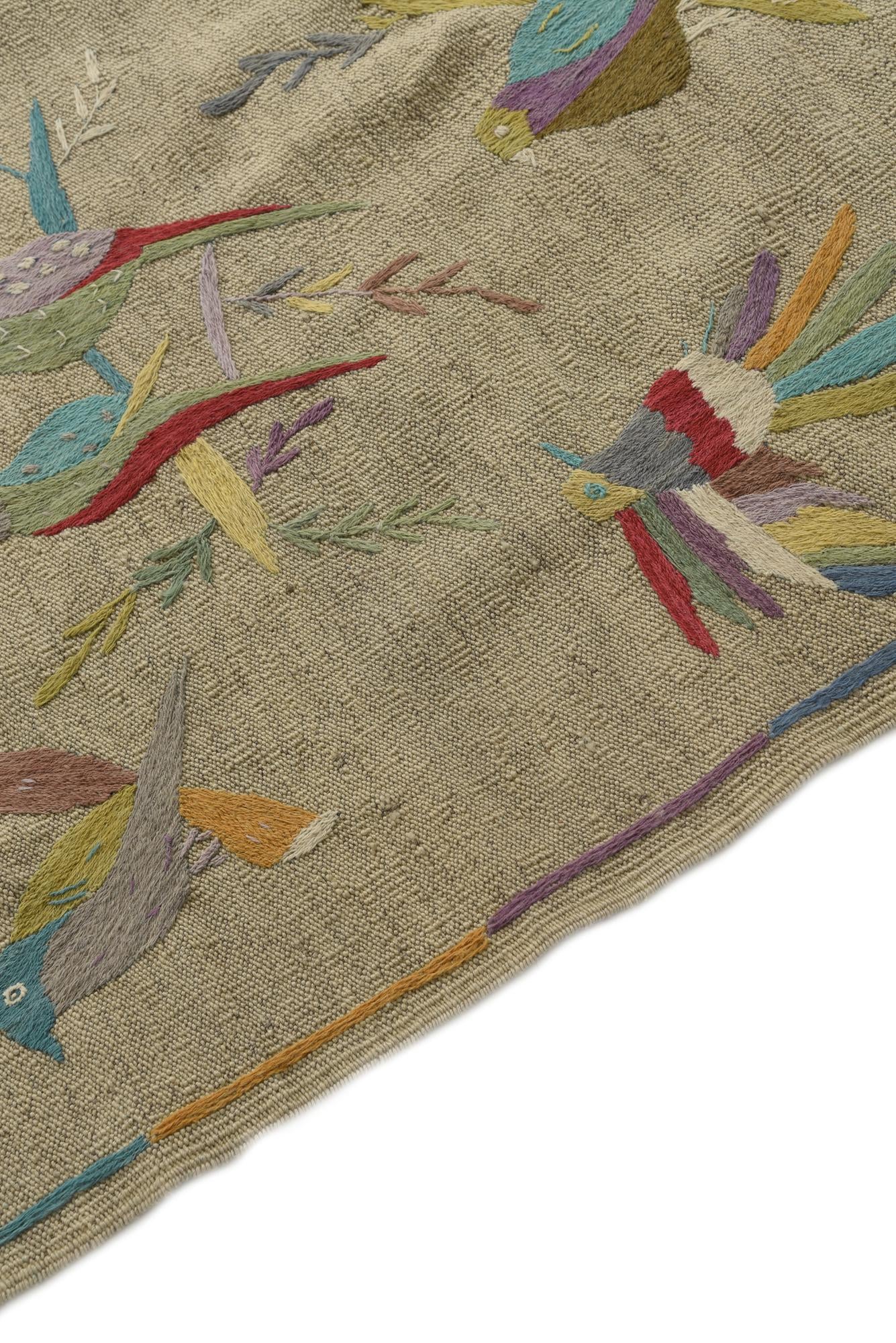 5' x 6' Hand Woven Kilim Suzani Wool Square Rug