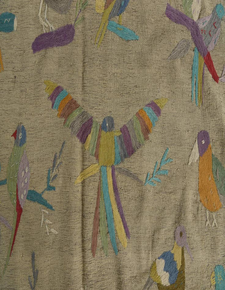 Detail image of 5' x 6'  Hand Woven Kilim Suzani Wool Square Rug