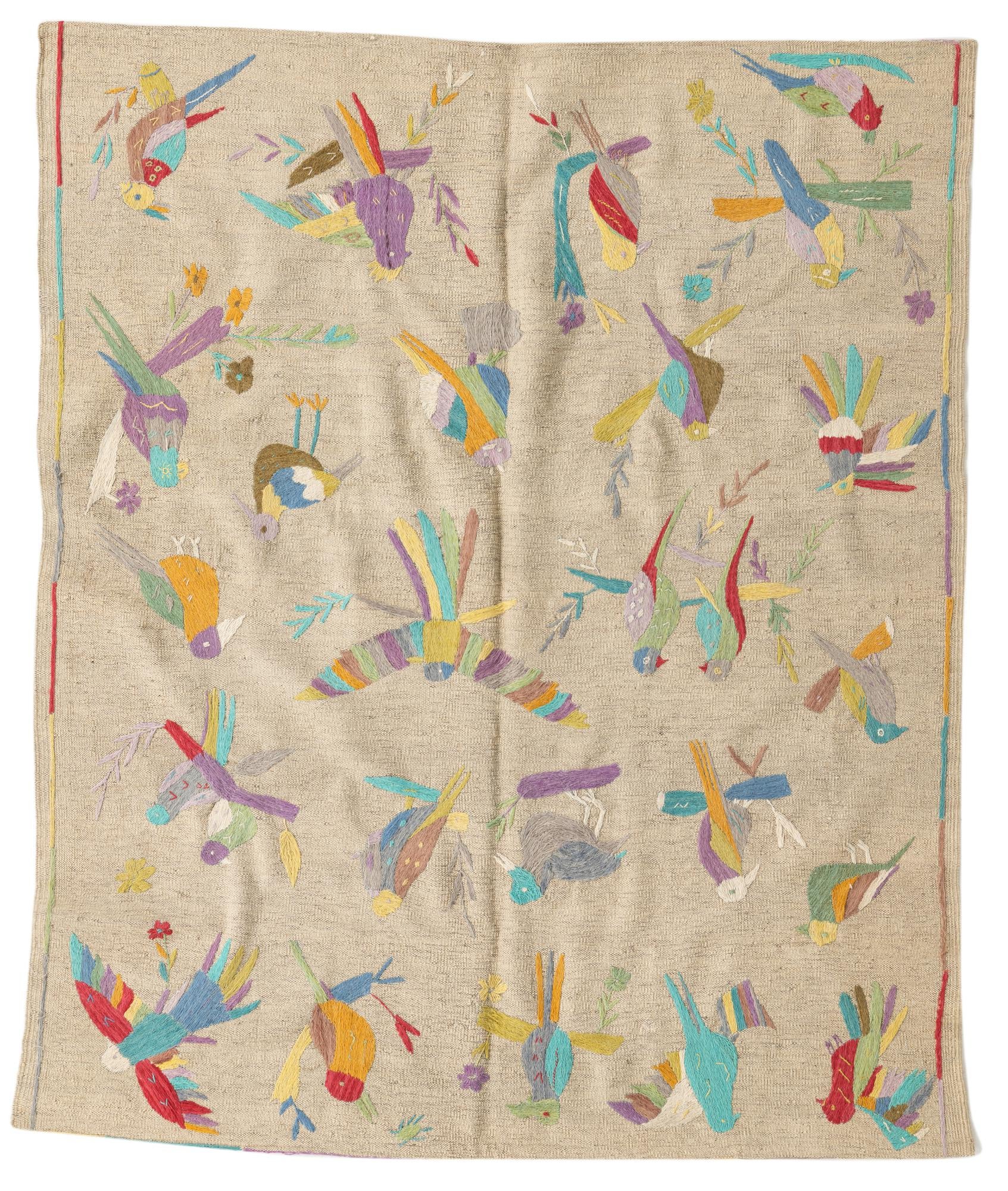5' x 6' Hand Woven Kilim Suzani Wool Square Rug