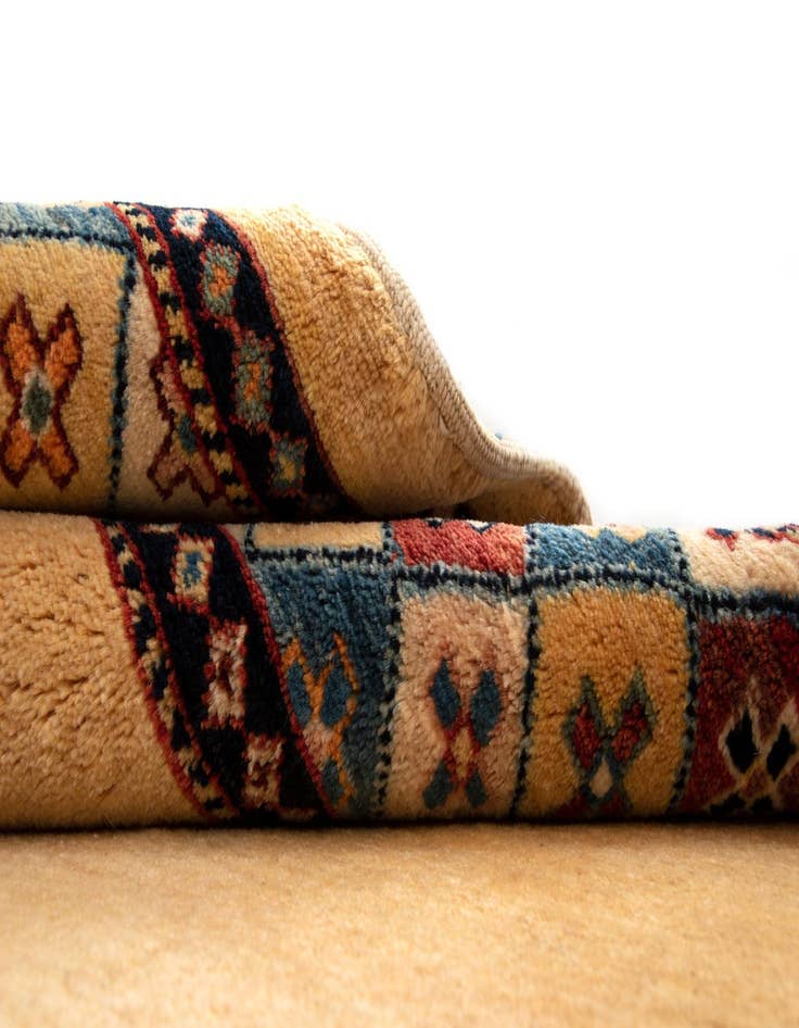 Detail image of 5' x 5'  Hand Knotted Luribaft Persian Square Rug