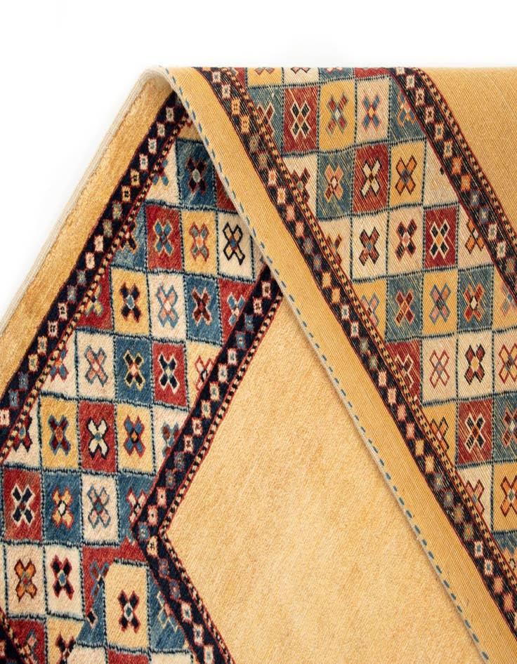 Detail image of 5' x 5'  Hand Knotted Luribaft Persian Square Rug