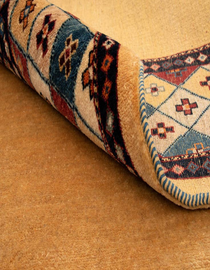 Detail image of 5' x 5'  Hand Knotted Luribaft Persian Square Rug