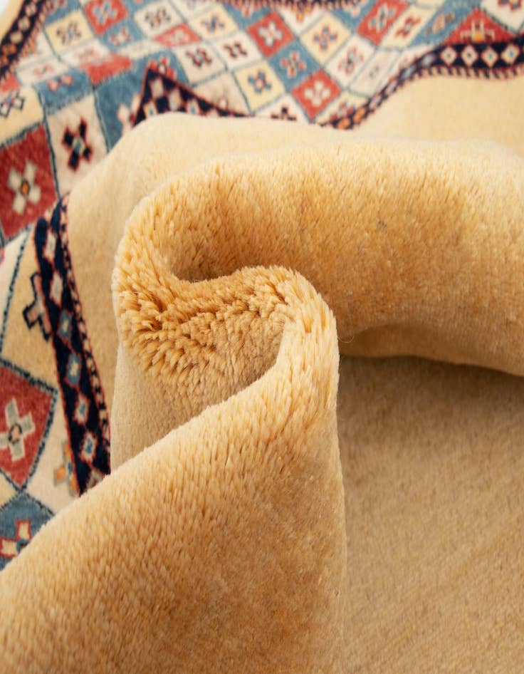 Detail image of 5' x 5'  Hand Knotted Luribaft Persian Square Rug