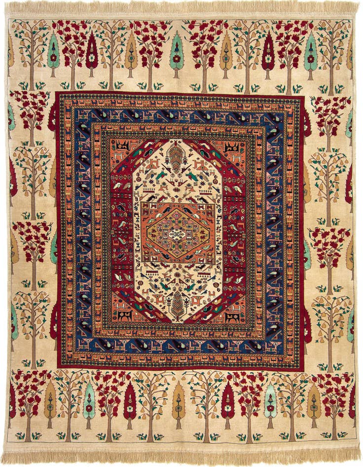 Detail image of 9' 11 x 10' 5 Hand Knotted Mashad Persian Square Rug