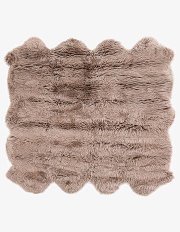 6' x 6' Natural Sheepskin Square Rug