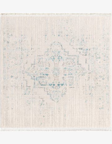 Beige New Vintage Square Rug