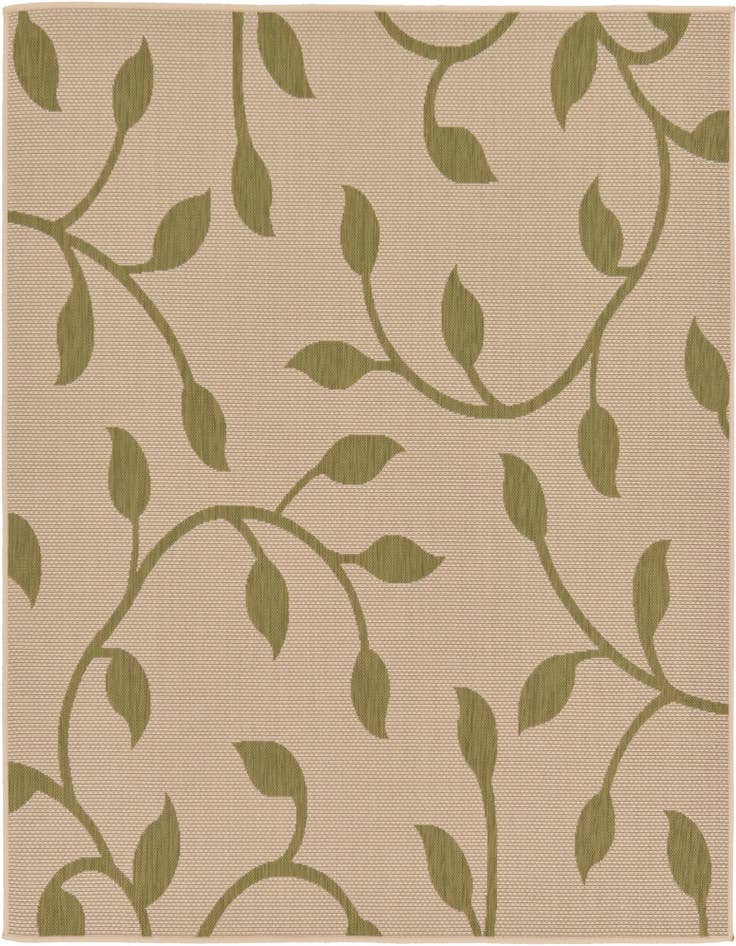 Detail image of 6' x 6' Easy-Clean Botanical Indoor / Outdoor Square Rug