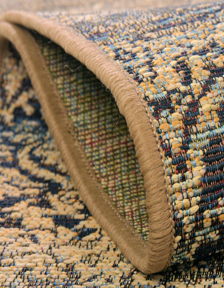 Detail image of 6' x 6'  Washable Botanical Indoor / Outdoor Square Rug