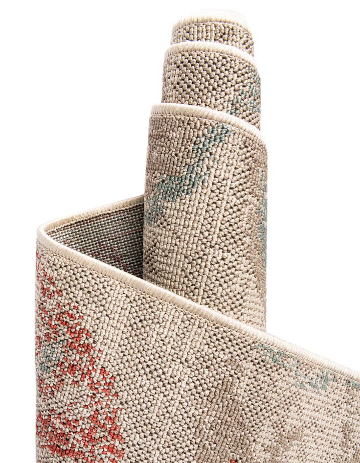 Detail image of 7' 10 x 7' 10  Washable Botanical Indoor / Outdoor Square Rug