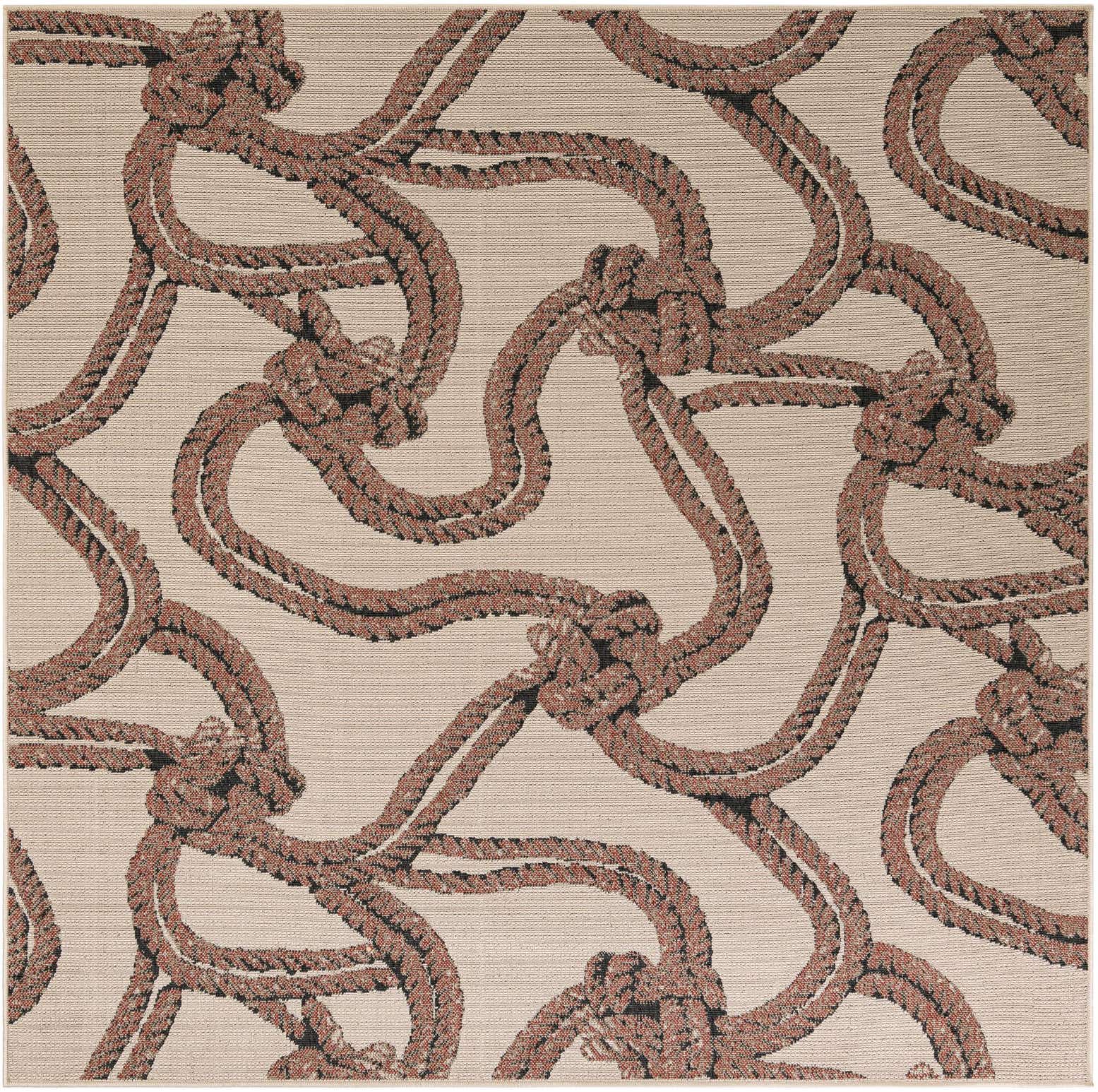 7' 10 x 7' 10 Easy-Clean Coastal Indoor / Outdoor Square Rug