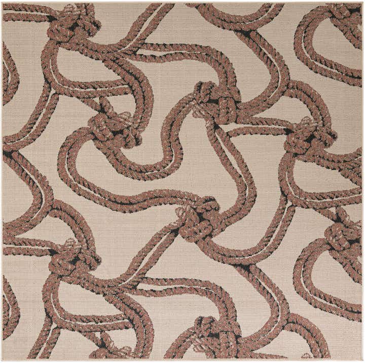 7' 10 x 7' 10 Easy-Clean Coastal Indoor / Outdoor Square Rug