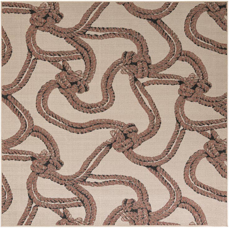 Detail image of 7' 10 x 7' 10 Easy-Clean Coastal Indoor / Outdoor Square Rug