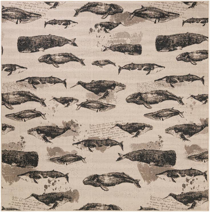 Detail image of 7' 10 x 7' 10 Easy-Clean Coastal Indoor / Outdoor Square Rug