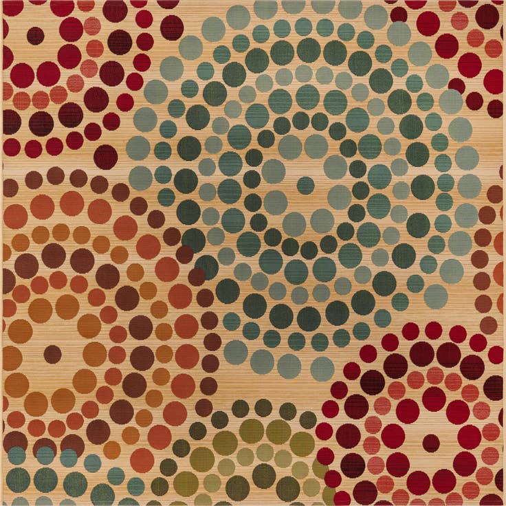 Detail image of 6' x 6' Easy-Clean Modern Indoor / Outdoor Square Rug