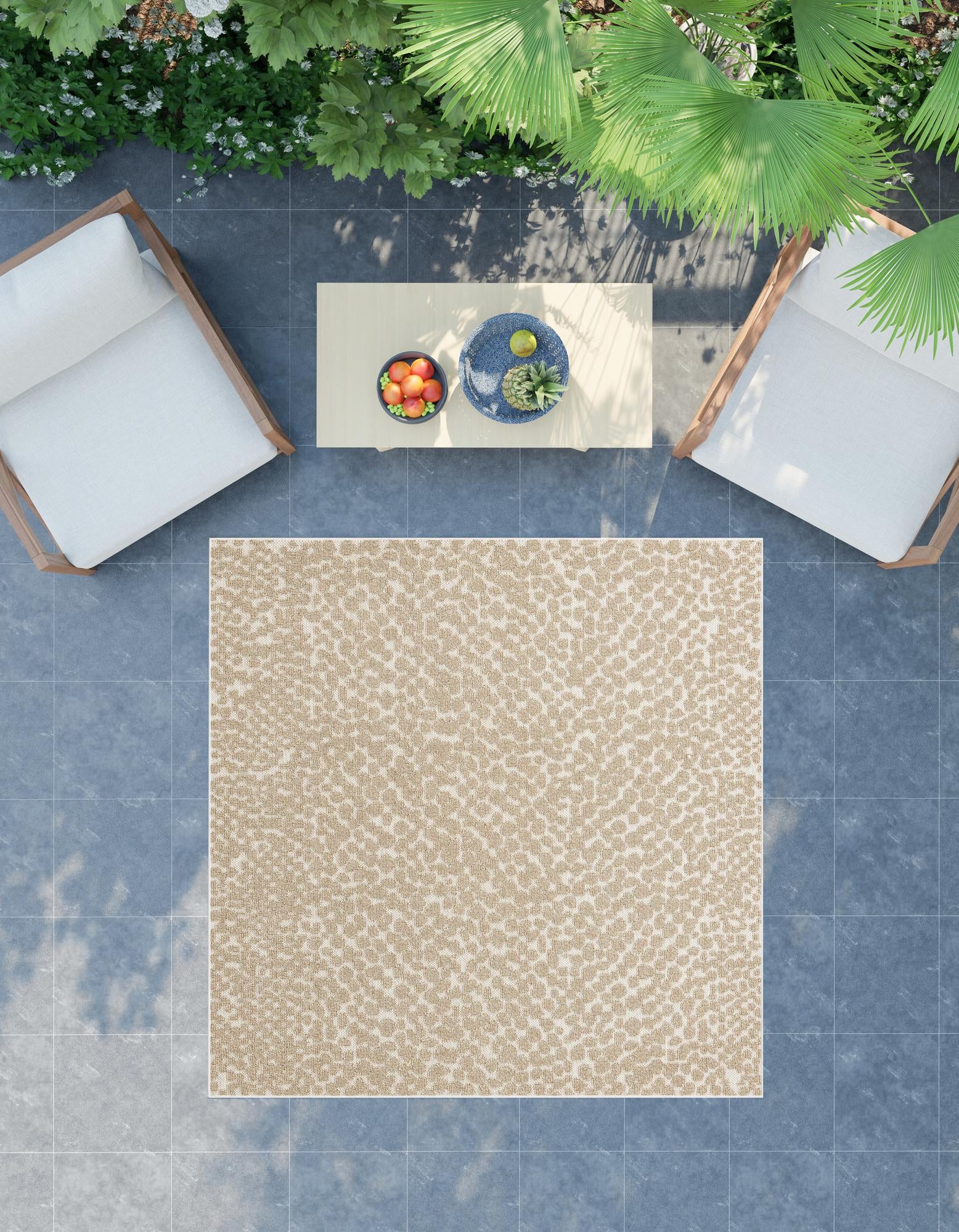7' 10 x 7' 10 Easy-Clean Safari Indoor / Outdoor Square Rug