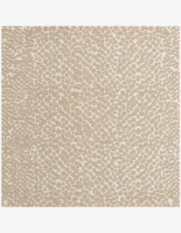 Beige Easy-Clean Safari Indoor / Outdoor Square Rug