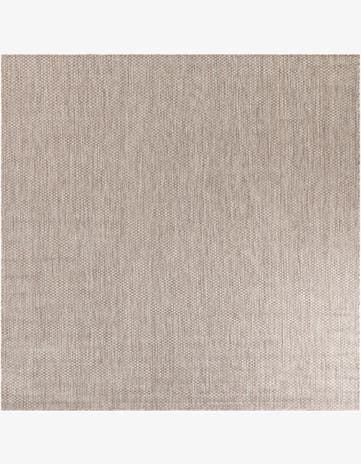 Beige Easy-Clean Solid Indoor / Outdoor Square Rug