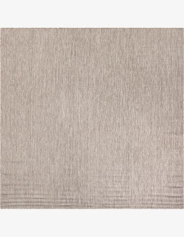 Beige Easy-Clean Solid Indoor / Outdoor Square Rug