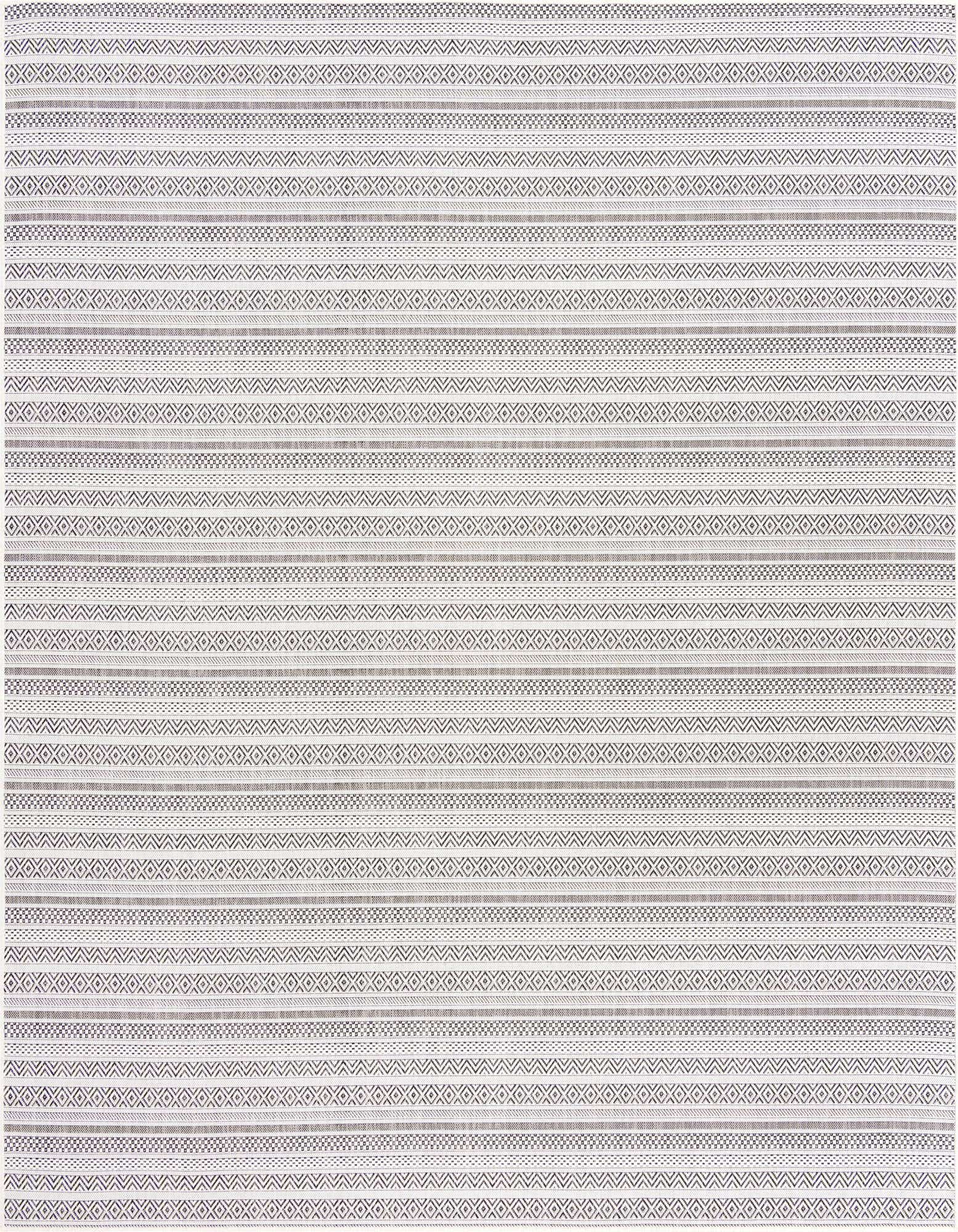10' x 10' Easy-Clean Striped Indoor / Outdoor Square Rug