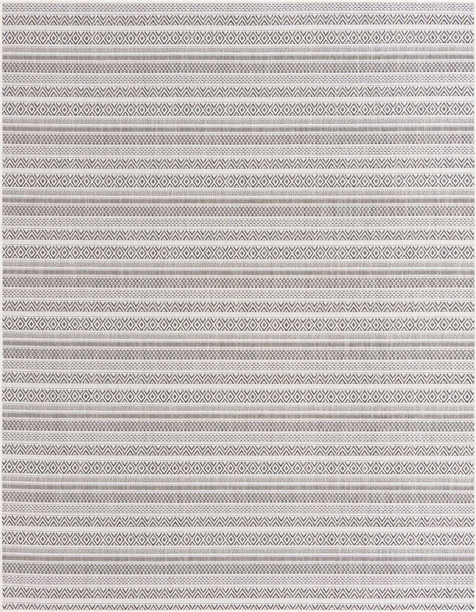 7' 10 x 7' 10 Easy-Clean Striped Indoor / Outdoor Square Rug